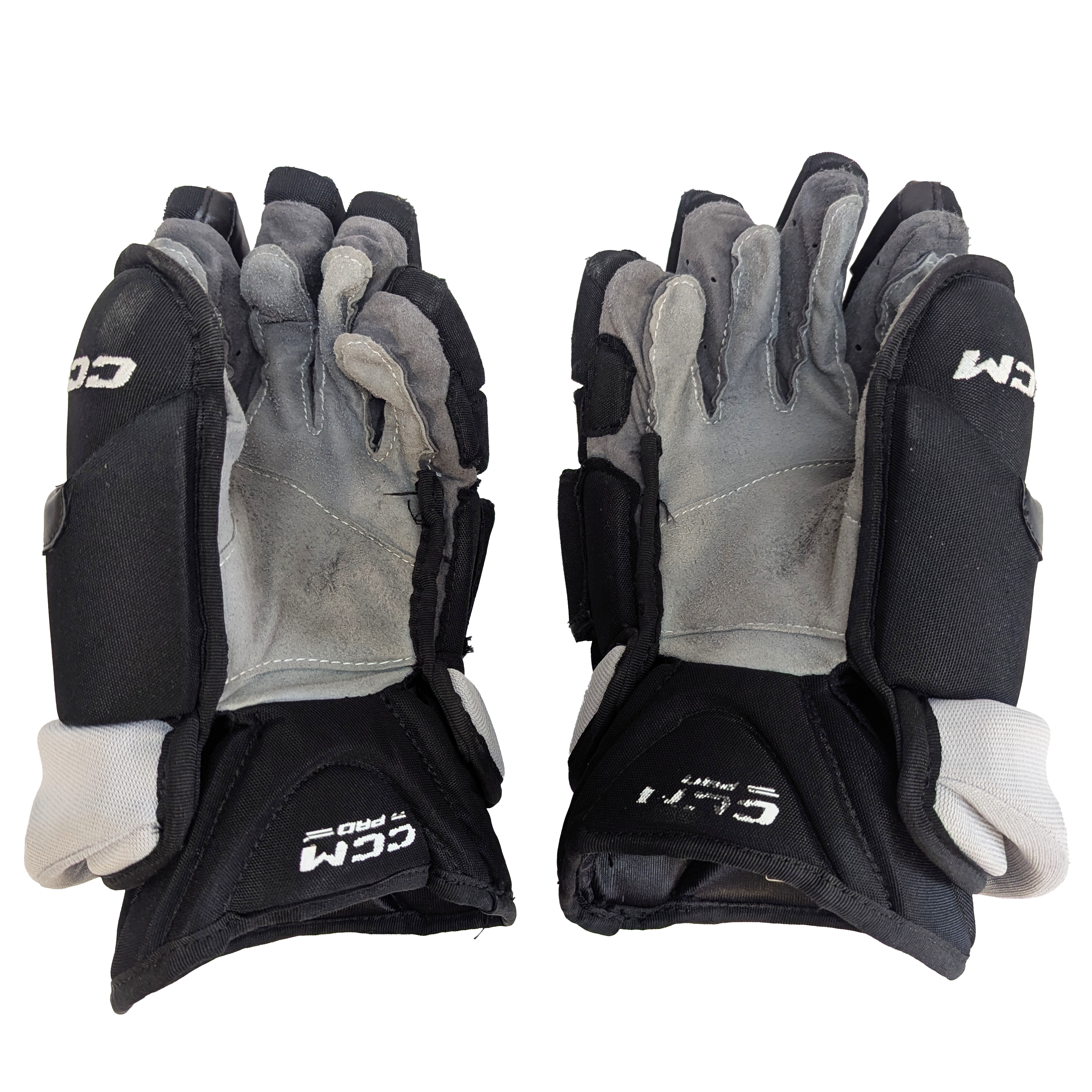 CCM HG12PP - Gants AHL Pro Stock d'occasion (noir/gris)